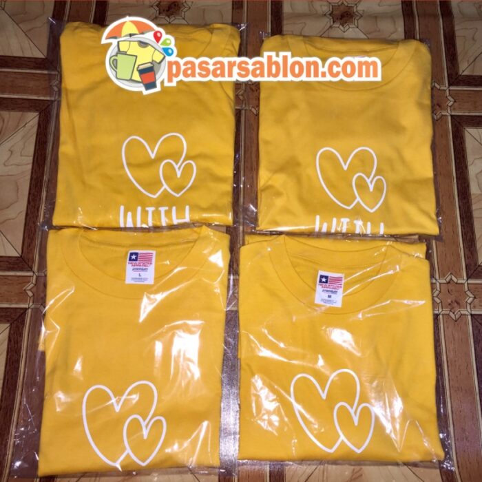 Jasa Sablon  Kaos Surabaya  Love With You Gold Pasar Sablon 