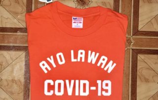 Pesanan Jasa Sablon Kaos Surabaya Ayo Lawan Covid 19 Orange