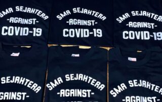 Jasa Sablon Kaos Kata SMA Sejahtera Against Covid-19 Surabaya