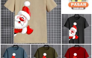 Sablon Kaos Custom Desain Santa Claus